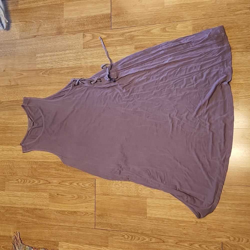AEO lavender lace up detail swing dress sz small